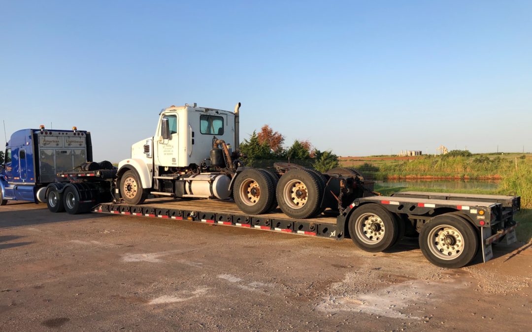 American Lighthouse Transportation Hauls a 17,000 Pound Over-sized 2012 Freightliner Coronado From Crescent, Oklahoma to Cincinnati, Ohio. See Pics…