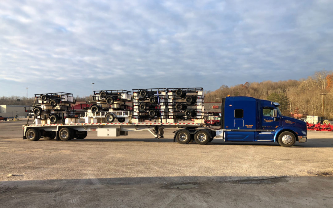 American Lighthouse Transportation Hauls Utility Trailers from Lavonia, Georgia to Ashland and Maysville, Kentucky. See Pics…