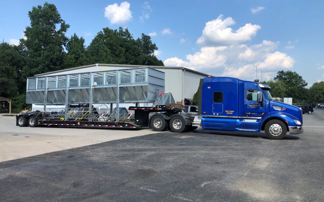 American Lighthouse Transportation Hauls Oversize and Overweight Industrial Dust Collector from High Point, North Carolina to Goshen, Indiana. See Pics…