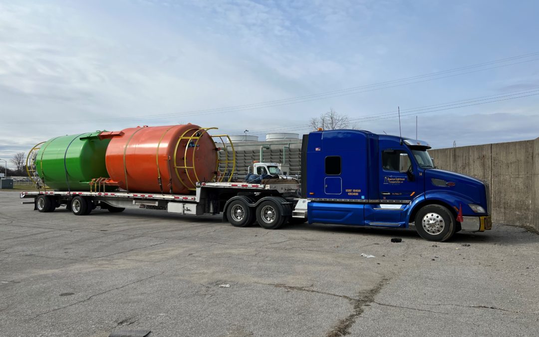 American Lighthouse Transportation Hauls Oversize Tanks From Lexington, Kentucky to Indianapolis, Indiana. See Pics…