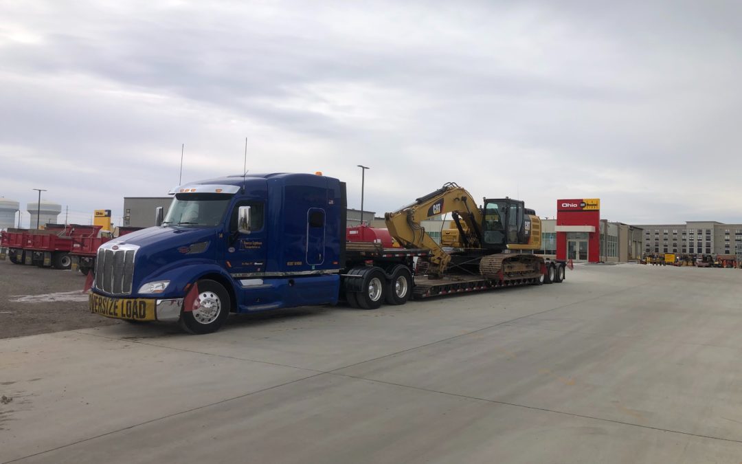 American Lighthouse Transportation Hauls Oversize and Overweight CAT 326 Excavator From Columbus, Ohio to Knoxville, Tennessee. See Pics…
