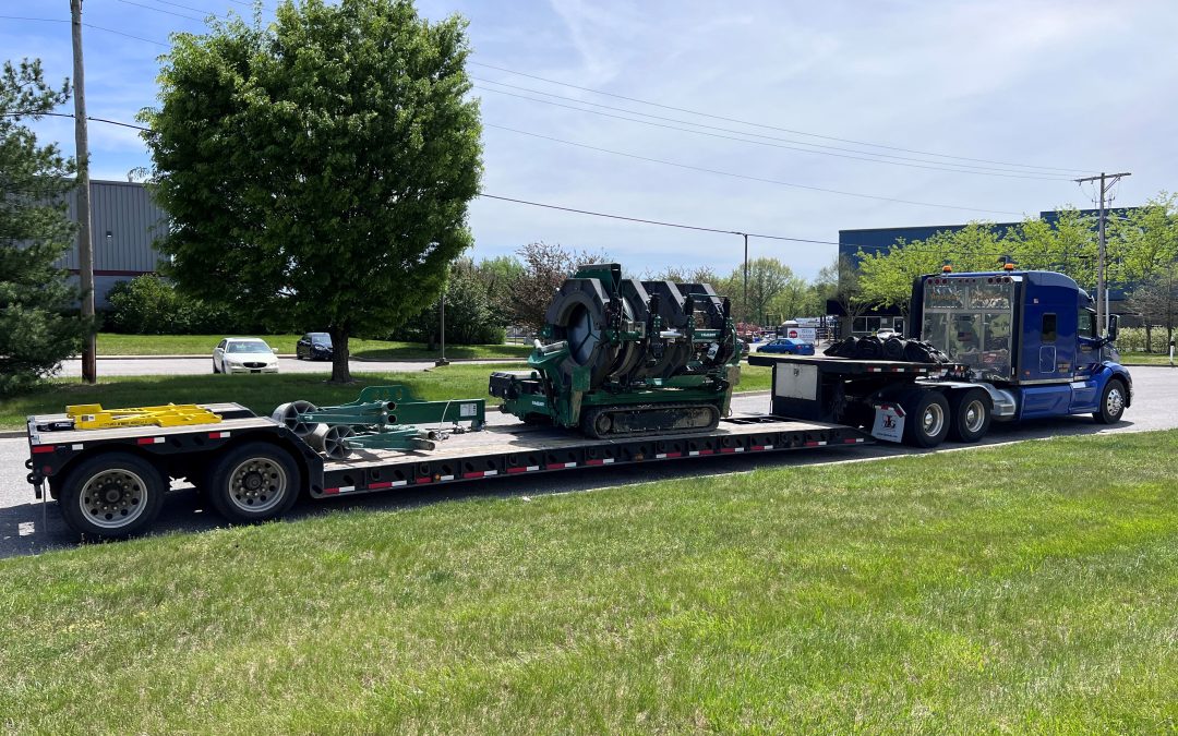 American Lighthouse Transportation Hauls Oversize Plastic Pipe Fusion Machine From Wilder, Kentucky To Louisville, Kentucky…See Pic